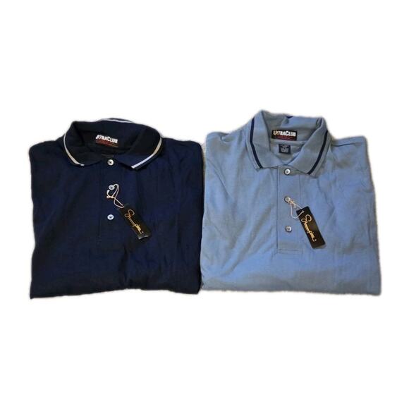 Men's XXL Supima 100% Cotton Polo Lot Light Dark Blue Ultra Club Collection - Picture 1 of 9